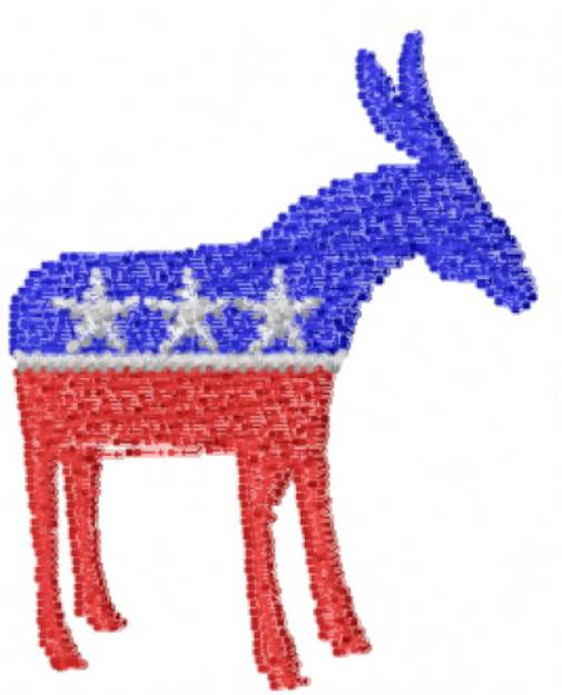 Picture of Democrat Donkey Stand Machine Embroidery Design