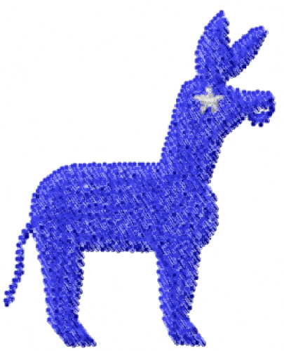 Democrat Donkey Stand Machine Embroidery Design