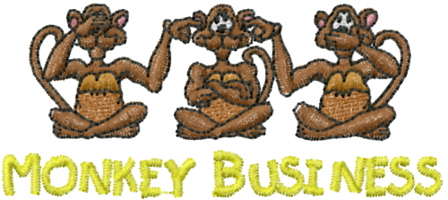 Monkey Biz Machine Embroidery Design