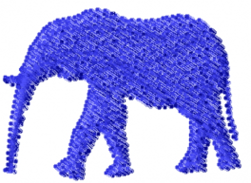 Republican Elephant Silouette 1 Machine Embroidery Design