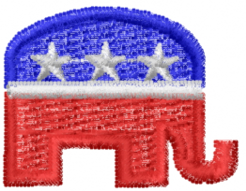 Republican Elephant Machine Embroidery Design