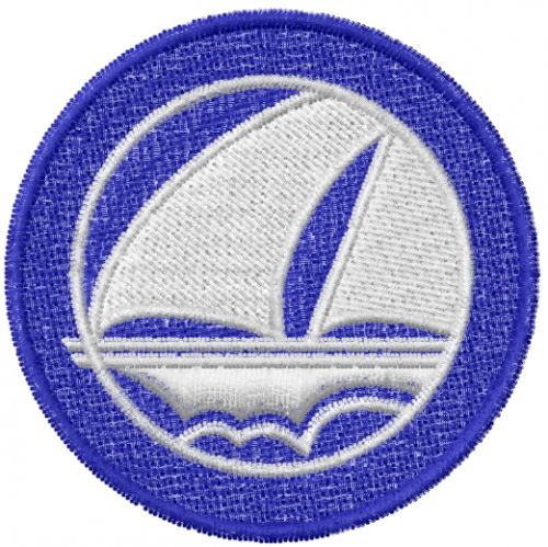 Sail Boat Circle Machine Embroidery Design