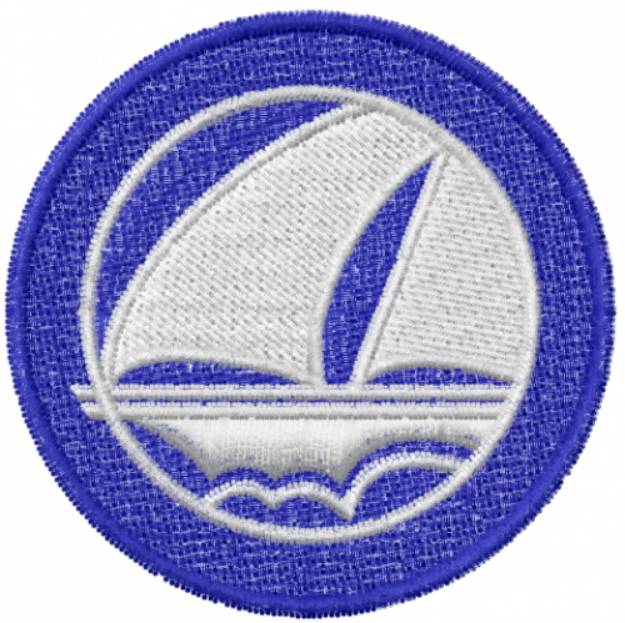 Picture of Sail Boat Circle Machine Embroidery Design
