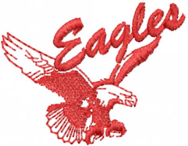 Picture of Eagle with Text Machine Embroidery Design