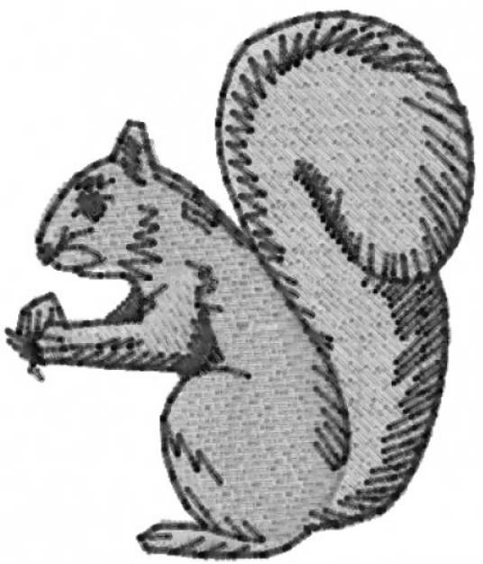 Picture of Squirrel and nut Machine Embroidery Design