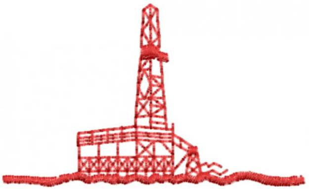 Picture of Oil Drilling Platform Machine Embroidery Design