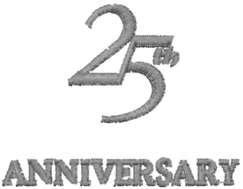 25th anniversary Machine Embroidery Design
