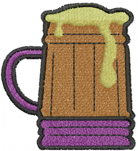 Beer Mug Machine Embroidery Design