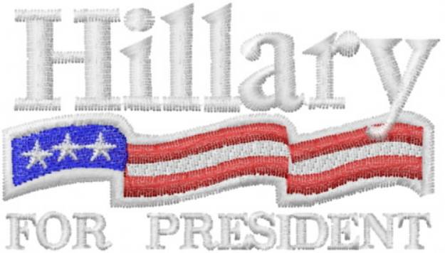 Picture of Hillary for President Machine Embroidery Design