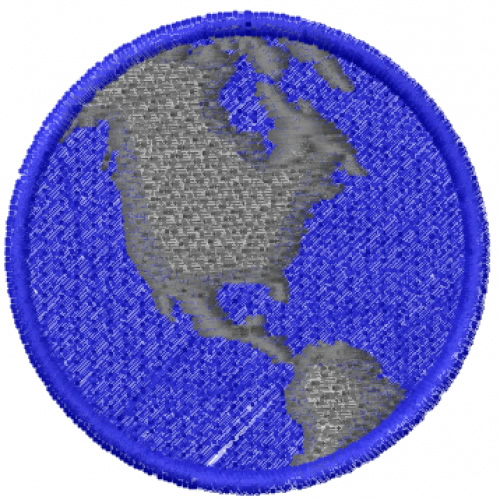 Globe Earth Machine Embroidery Design