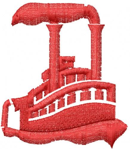 River Steamboat Machine Embroidery Design