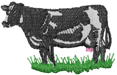 Holstein Milk Cow Machine Embroidery Design