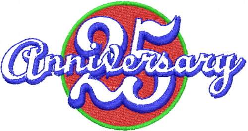 25th Anniversary Machine Embroidery Design