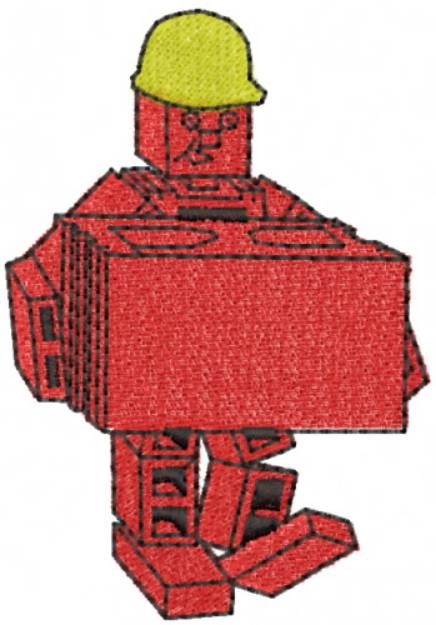 Picture of Brick Builder Man Machine Embroidery Design
