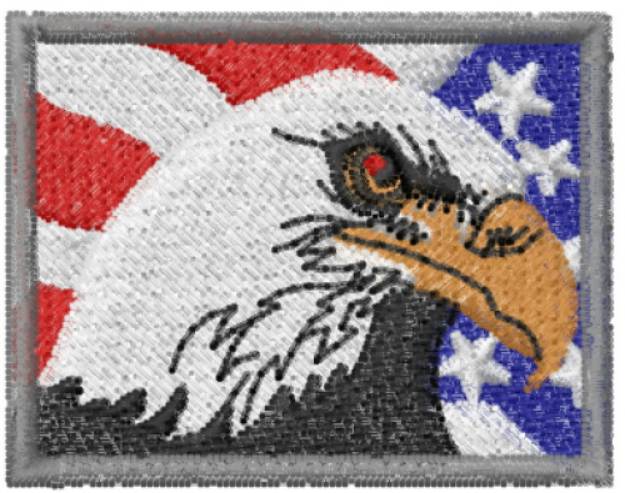 Picture of Patriotic Eagle Machine Embroidery Design