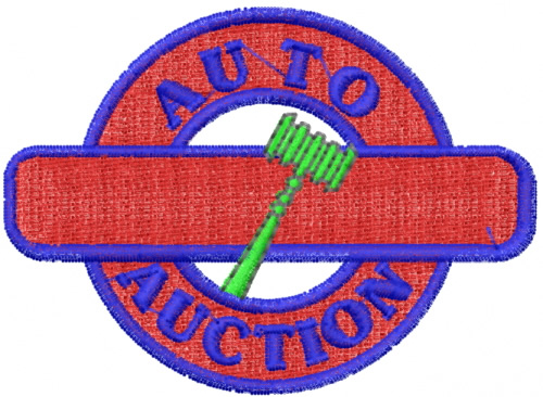 Auto Auction Emblem Machine Embroidery Design