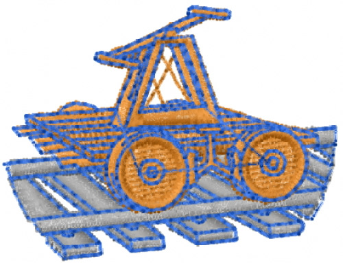 Railroad Handcar Machine Embroidery Design