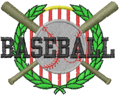 Baseball Crest Machine Embroidery Design