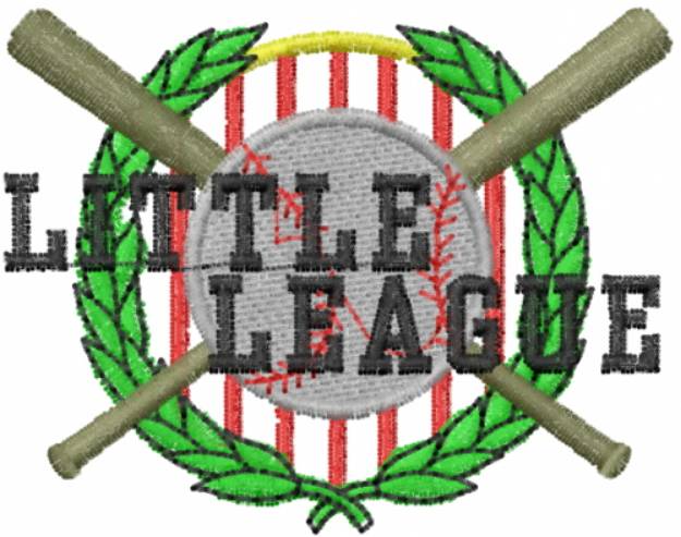 Picture of Little League Crest Machine Embroidery Design