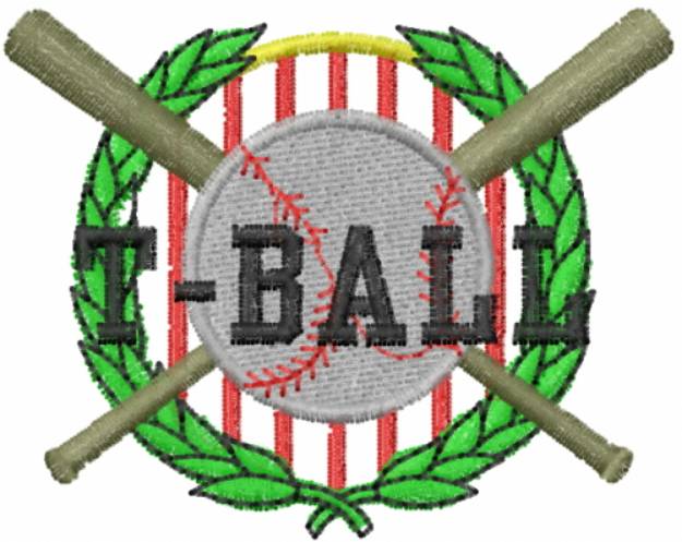 Picture of T-Ball Crest Machine Embroidery Design