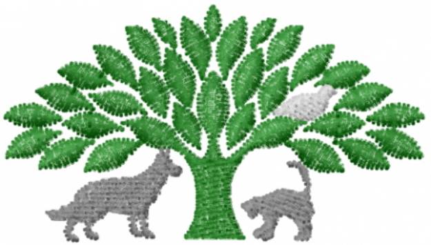 Picture of Animals and Tree Machine Embroidery Design