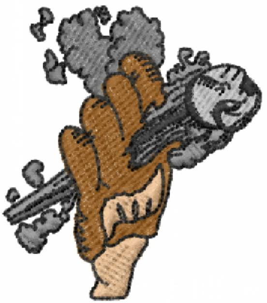 Picture of Burning Baseball Glove Machine Embroidery Design