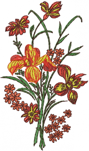 Wildflower Bouquet Machine Embroidery Design