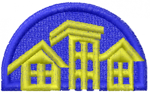 Row Homes Machine Embroidery Design