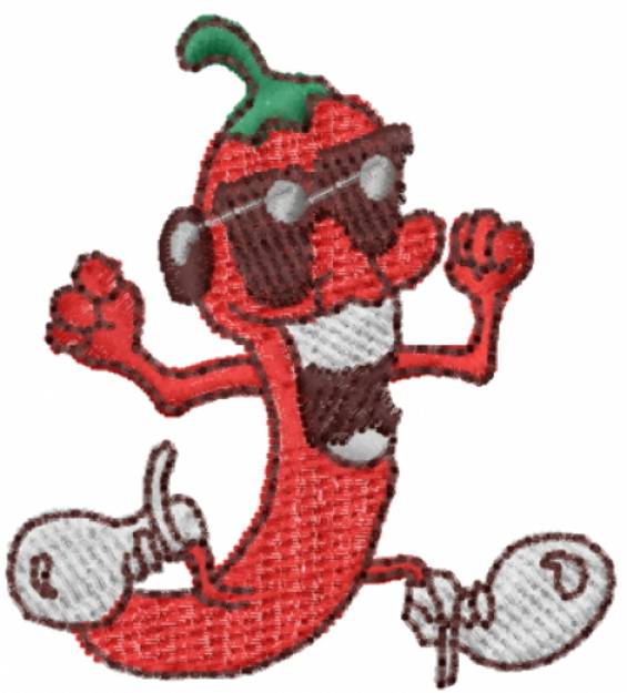 Picture of Running Hot Pepper Machine Embroidery Design