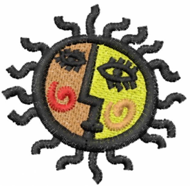 Picture of Sun Face Machine Embroidery Design