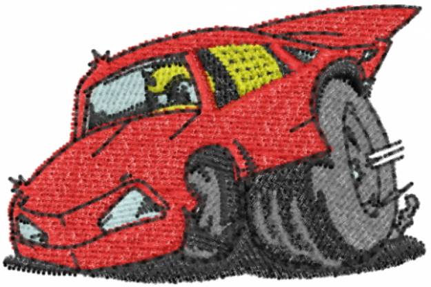 Picture of Dragster Cartoon Machine Embroidery Design