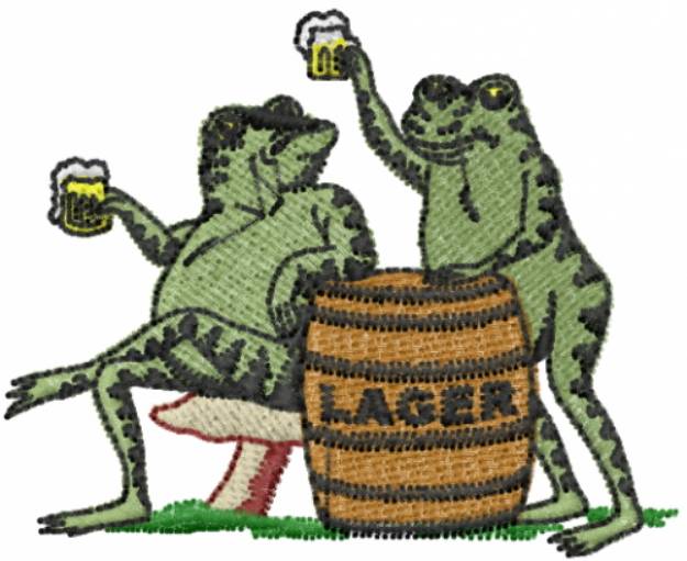 Picture of Drinking Frogs Machine Embroidery Design