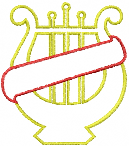 Lyre and Banner Machine Embroidery Design