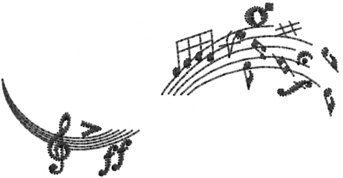 Musical Notes Machine Embroidery Design