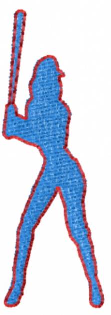 Picture of Batting Woman Outline Machine Embroidery Design