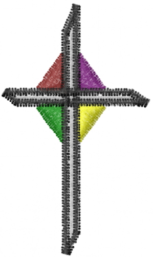 Colorful Cross Machine Embroidery Design