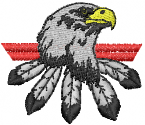 Eagle Head with Feathers 1 Machine Embroidery Design