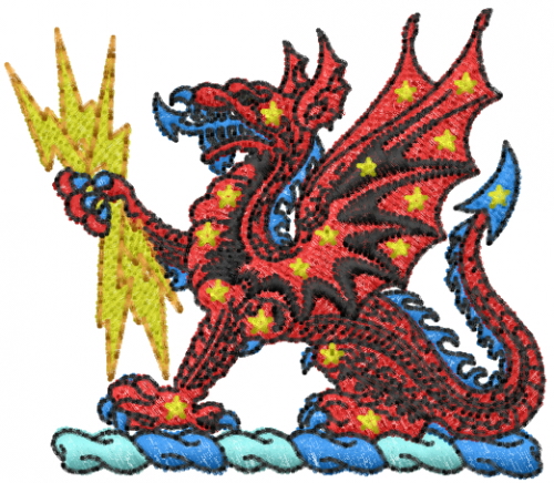 Lightning Dragon Machine Embroidery Design