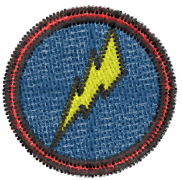 Picture of Lightning Bolt Shield Machine Embroidery Design