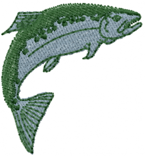 Jumpimg Salmon Machine Embroidery Design