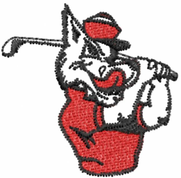 Picture of Golfing Wolf Machine Embroidery Design