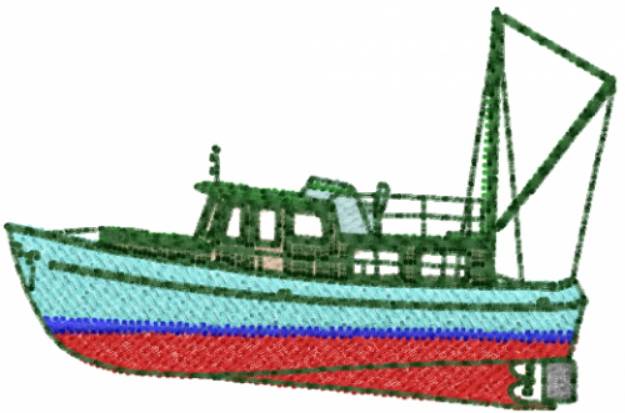 Picture of Coastal Fishing Boat Machine Embroidery Design