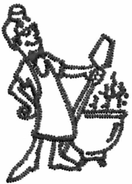 Picture of Cook and Cauldron Machine Embroidery Design