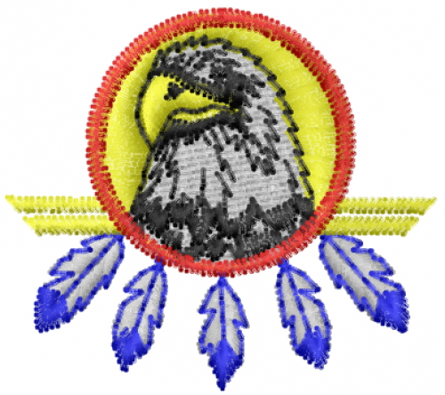 Eagle with Feathers Machine Embroidery Design