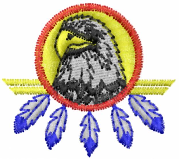 Picture of Eagle with Feathers Machine Embroidery Design
