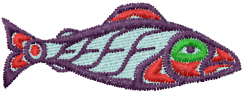 Tribal Fish Machine Embroidery Design