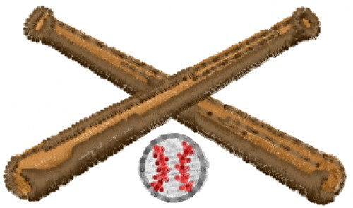 Crossed Baseball Bats Machine Embroidery Design