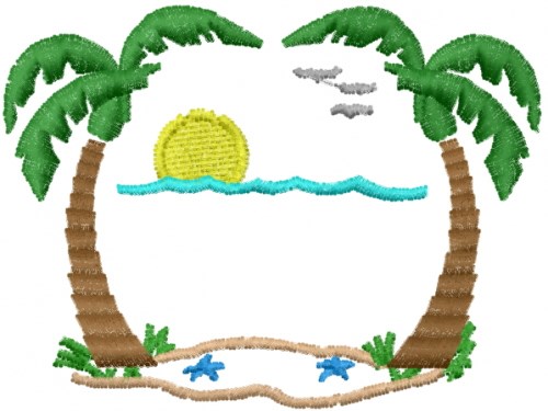 Beach Horizon Machine Embroidery Design