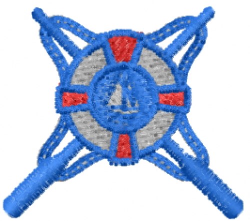 Boat Emblem Machine Embroidery Design