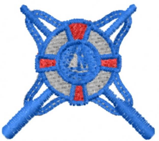Picture of Boat Emblem Machine Embroidery Design